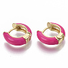 Brass Huggie Hoop Earrings EJEW-S209-01D-3