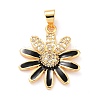 Real 18K Gold Plated Brass Micro Pave Cubic Zirconia Pendants ZIRC-L100-087G-10-2