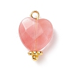 Cherry Quartz Glass Charms PALLOY-JF01863-05-2