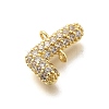 Brass Micro Pave Cubic Zirconia Letter Links X-KK-I717-04L-2