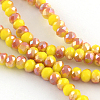 Electroplate Glass Faceted Rondelle Bead Strands X-EGLA-Q054-8mm-01-1