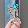 Alloy and Glass Rhinestone Musical Note Brooch PW-WG3A58A-01-1