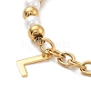 201 Stainless Steel Word Love Charm Bracelet BJEW-A126-04G-3