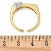 Brass Micro Pave Clear Cubic Zirconia Cuff Finger Rings for Women RJEW-B112-17GP-5