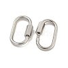 304 Stainless Steel Screw Carabiner Lock Charms STAS-C092-05E-P-2