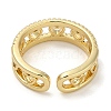 Rack Plating Brass Micro Pave Cubic Zirconia Cuff Finger Rings for Women RJEW-C114-11B-G-3