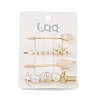 Conch/Starfish/Shell Shape Alloy Hair Bobby Pin Sets AJEW-A056-02E-2