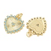 Brass Micro Pave Cubic Zirconia Pendants KK-L275-71B-G-2