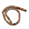 Natural Picasso Stone/Polychrome Jasper Beads Strands G-B155-C10-8x8mm-3