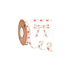 30 Yards Cotton Heart Word Printed Ribbon OCOR-WH0086-87F-9