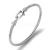 Unisex Titanium Steel Wire Rope Bangles with Hook Clasps JH3580-4-1