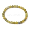 3Pcs Frosted Natural TaiWan Jade Round Beaded Stretch Bracelets for Women Men BJEW-JB11478-3