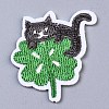 Cat with Clover Appliques DIY-S041-119-1