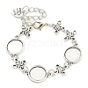 Antique Silver Plated Alloy Link Chain Bracelet Making MAK-K023-03E-AS-1