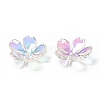 Transparent Acrylic Flower Bead Caps MACR-C009-13-4