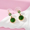 304 Stainless Steel Rhinestone Dangle Stud Earrings EJEW-G423-17G-03-2