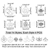 56Pcs 14 Style Tibetan Style Alloy Pendants TIBEP-PH0001-30-5