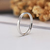 Anti-Tarnish Rhodium Plated 925 Sterling Silver Plain Band Rings RJEW-P099-01B-P-2