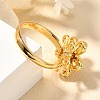 Flower Rotatable Finger Ring for Women RJEW-U035-01G-04-3