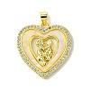 Mother's Day Brass Micro Pave Clear Cubic Zirconia Pendants KK-H472-13G-07-1