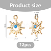 12Pcs Brass Micro Pave Cubic Zirconia Charms KK-DC0005-19-2