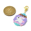 Easter Egg Glass Sead Beads Loom Pattern Pendant Decorations HJEW-MZ00133-3