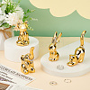   4Pcs 4 Styles Plating Porcelain Animal Figurines DJEW-PH0001-41-5