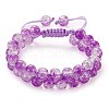 Sparkling Round Glass Braided Bead Bracelet BJEW-SW00082-07-1