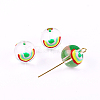 10Pcs Transparent Glass Enamel Beads GLAA-CJ0001-95-3