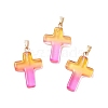 Two Tone Transparent Glass Pendants GLAA-A004-02B-2