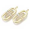 Brass Micro Pave Cubic Zirconia Pendants KK-N232-62-NF-1