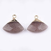 Electroplate Natural Strawberry Quartz Pendants X-G-T112-04B-2