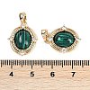 Synthetic Malachite Oval Pendants KK-U043-44G-A-3