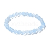 Natural & Dyed White Jade Bead Stretch Bracelets BJEW-K212-A-018-4