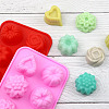 8-Cavity Floral & Heart Shaped Fondant Molds DIY-TAC0005-88-3