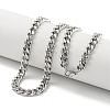 Non-Tarnish 201 Stainless Steel Cuban Link Chain Necklaces for Women and Men NJEW-F322-13P-01-2