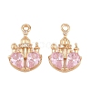 Brass Pave Cubic Zirconia Pendants CU-CBA8183-05G-B-1
