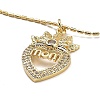 Golden Plated Brass Micro Pave Clear Cubic Zirconia Pendant Necklaces NJEW-L178-01G-03-1
