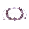 5Pcs Natural Gemstone Chip & Cross Braieded Bracelets for Women Men BJEW-JB11384-3