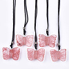 Watermelon Stone Glass Pendant Necklaces G-T113-07C-B-1