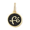 Brass Micro Pave Clear Cubic Zirconia & Enamel Pendants CU-CBA6938-18G-01-1