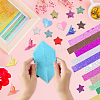 Globleland 3 Bags 3 Style Glitter Star Origami Papers DIY-GL0005-06-6