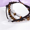 Adjustable Natural Tiger Eye & Hematite Braided Bead Bracelets BJEW-U035-01B-3