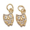 Brass Micro Pave Cubic Zirconia Charms KK-K244-05G-1