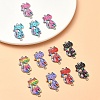 12Pcs 6 Colors Alloy Enamel Connector Charms ENAM-YW0003-89-1