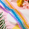  7 Strands 7 Colors Baking Painted Transparent Crackle Glass Bead Strands DGLA-TA0001-02-4