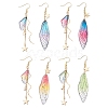 4 Pairs 4 Colors Transparent Resin Dangle Earrings EJEW-TA00607-2