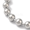 304 Stainless Steel Beads Ball Chain Bracelets for Women BJEW-B092-01A-P-2