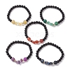 5Pcs Round Natural Gemstone Beads Stretch Bracelet Sets for Men Women BJEW-JB10980-4