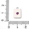Brass Micro Pave Cubic Zirconia Charms KK-F895-15P-3